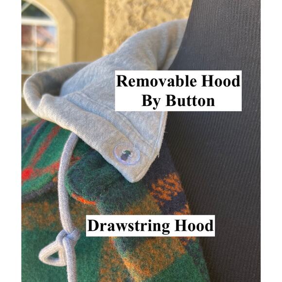 Blank NYC Mens Plaid Heavy Shacket Shirt With Removable Hood Jacket Size M - Picture 4 of 12